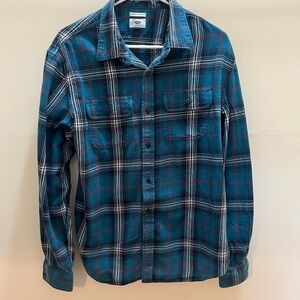 Old Navy Teal and Red Plaid Shirt